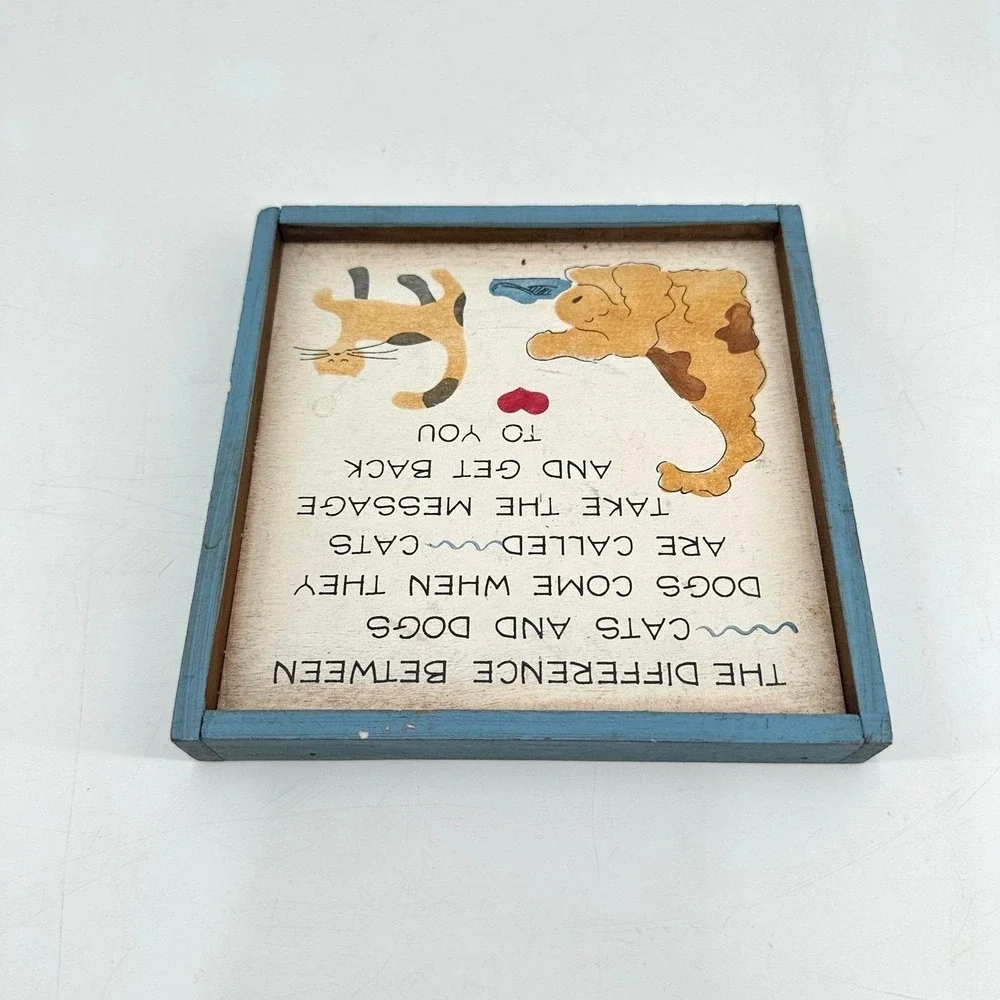 Grandmacore Funny Cat Dog‎ Wall Decor Vintage Farmhouse Pet Lover Sign
